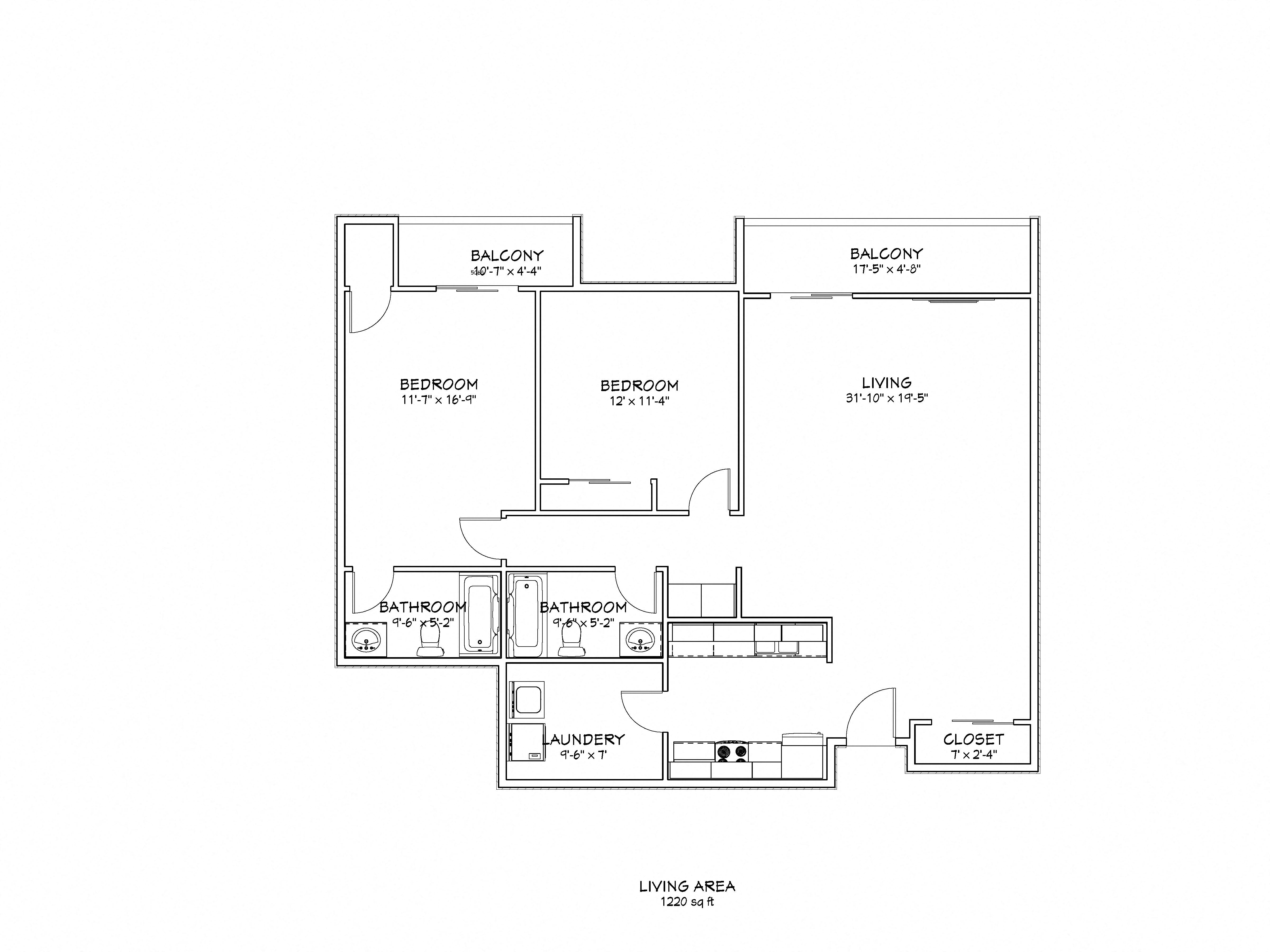 5015 Clinton Apartments floor plan