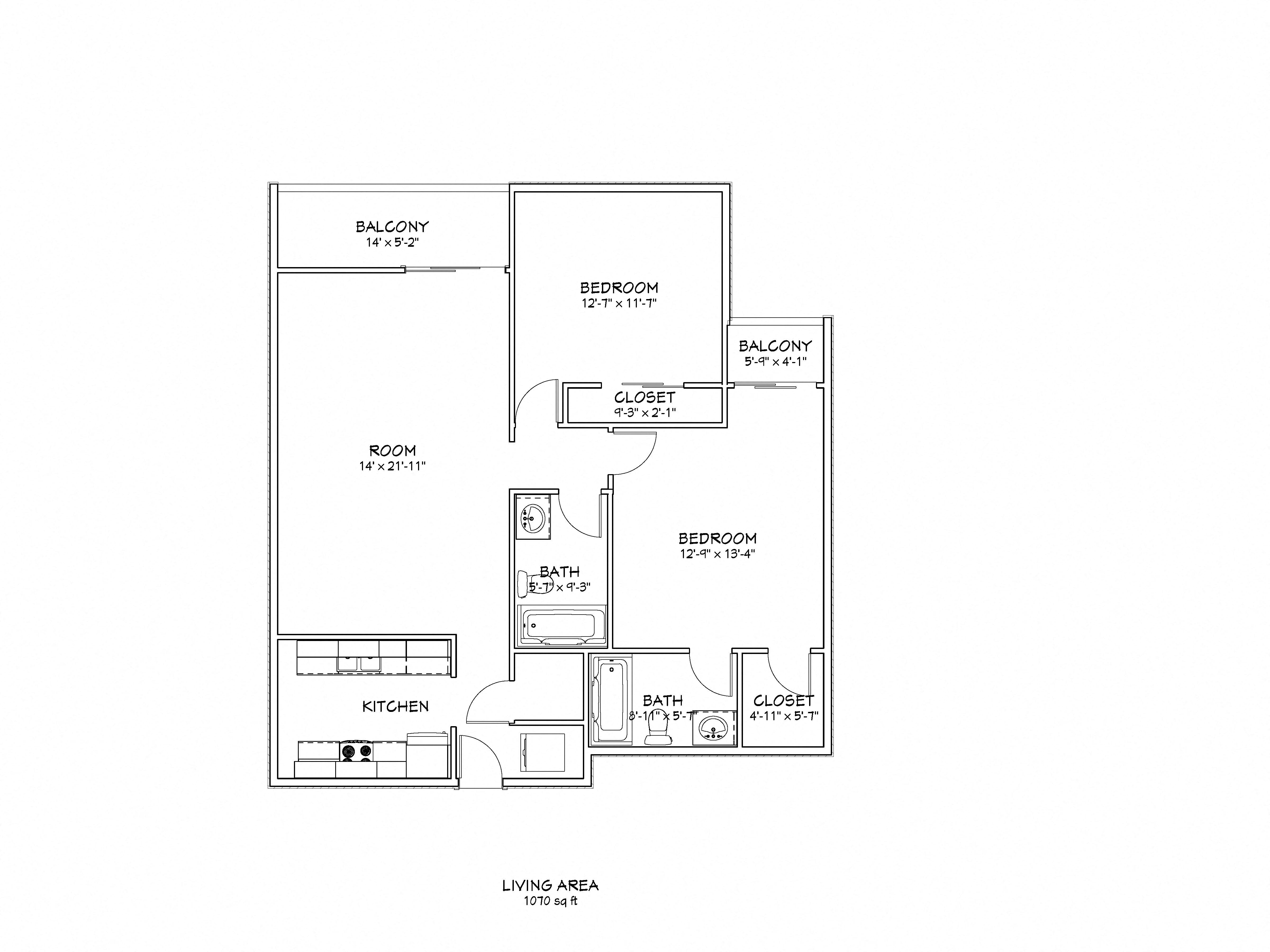5015 Clinton Apartments floor plan