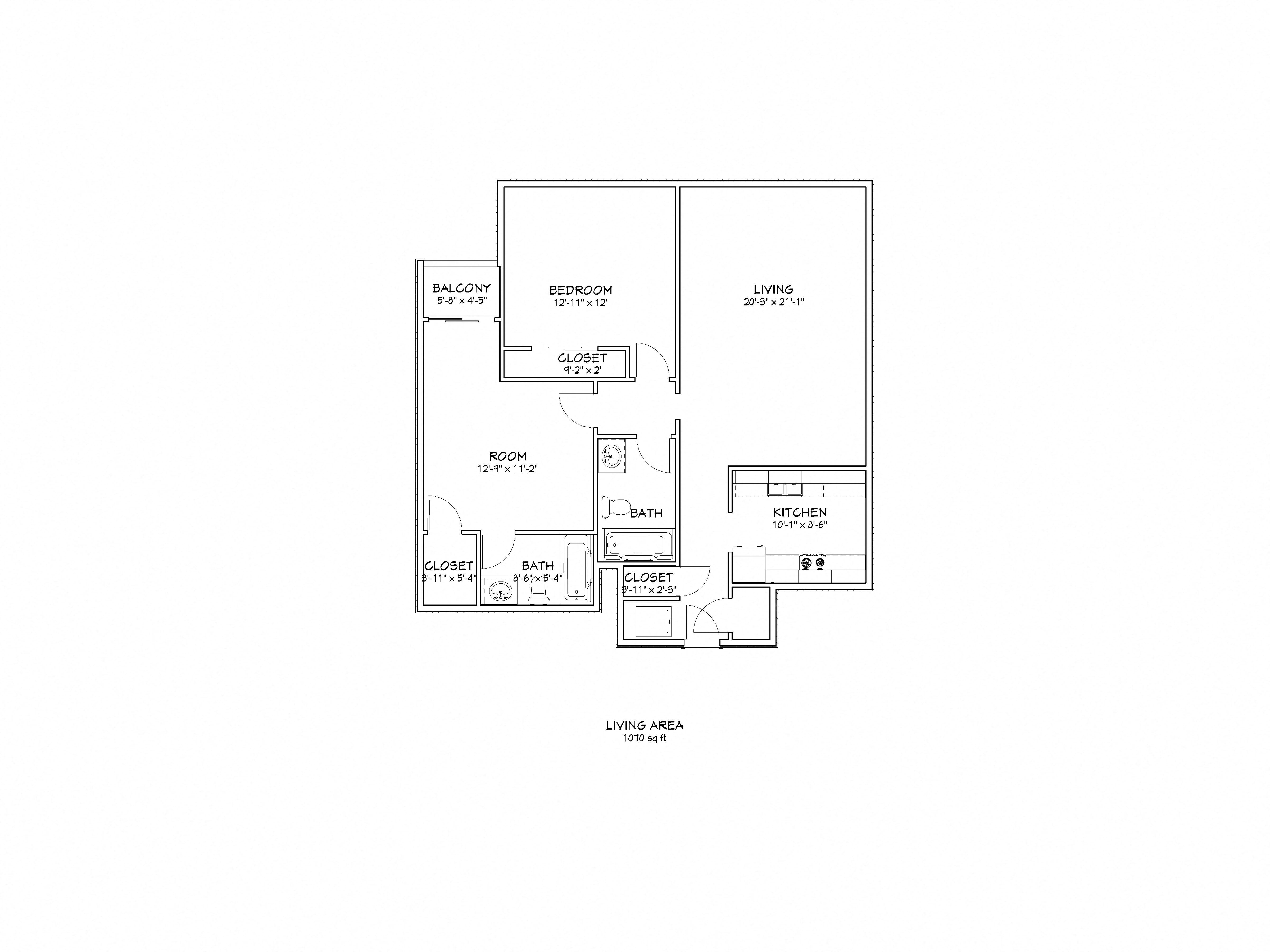 5015 Clinton Apartments floor plan
