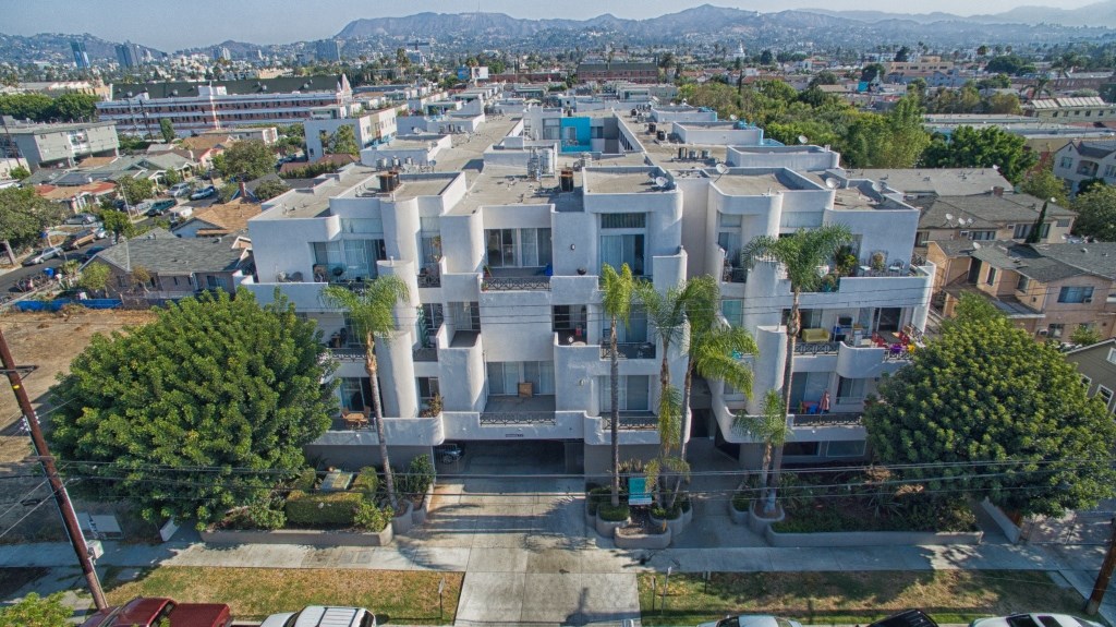 5015 Clinton Apartments aerial view of building