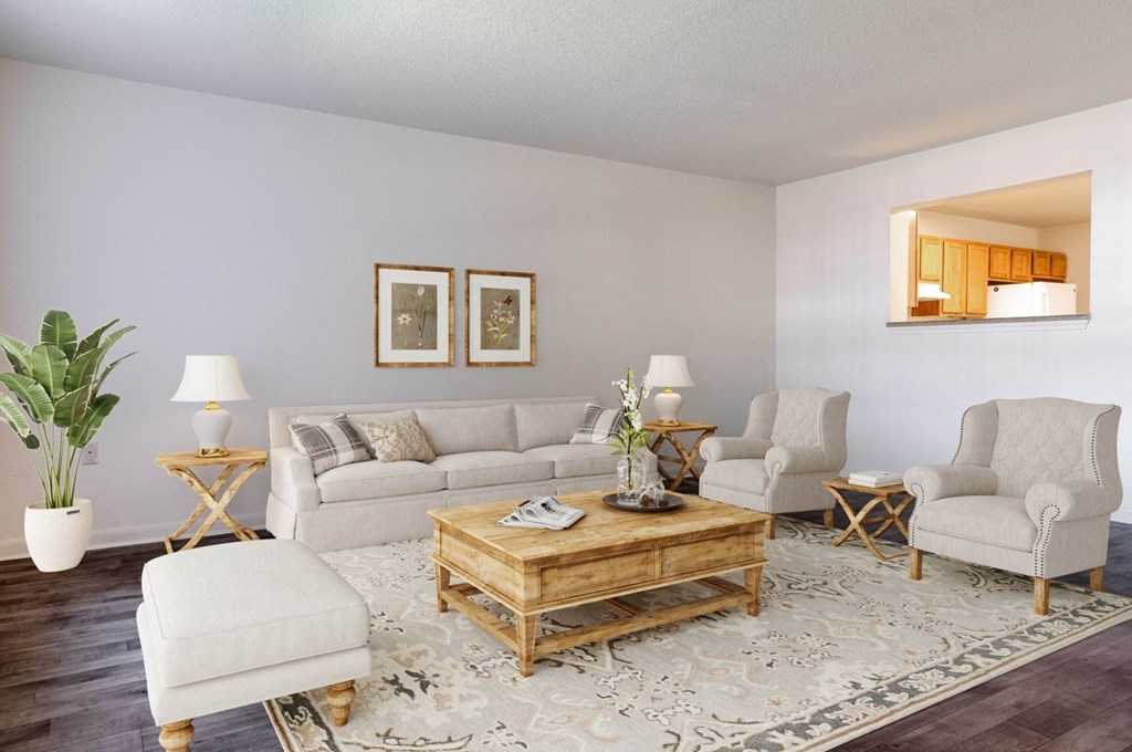 Country Ranch Apartments staged living room