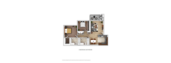Creekside Village two bedroom two bathroom floorplan