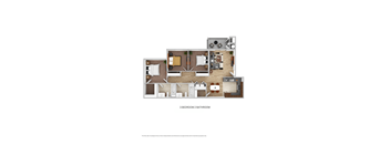 Creekside Village three bedroom two bathroom floorplan