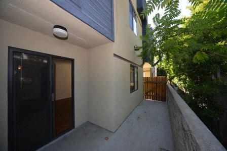 Monarch Terrace exterior building walkway and entrance