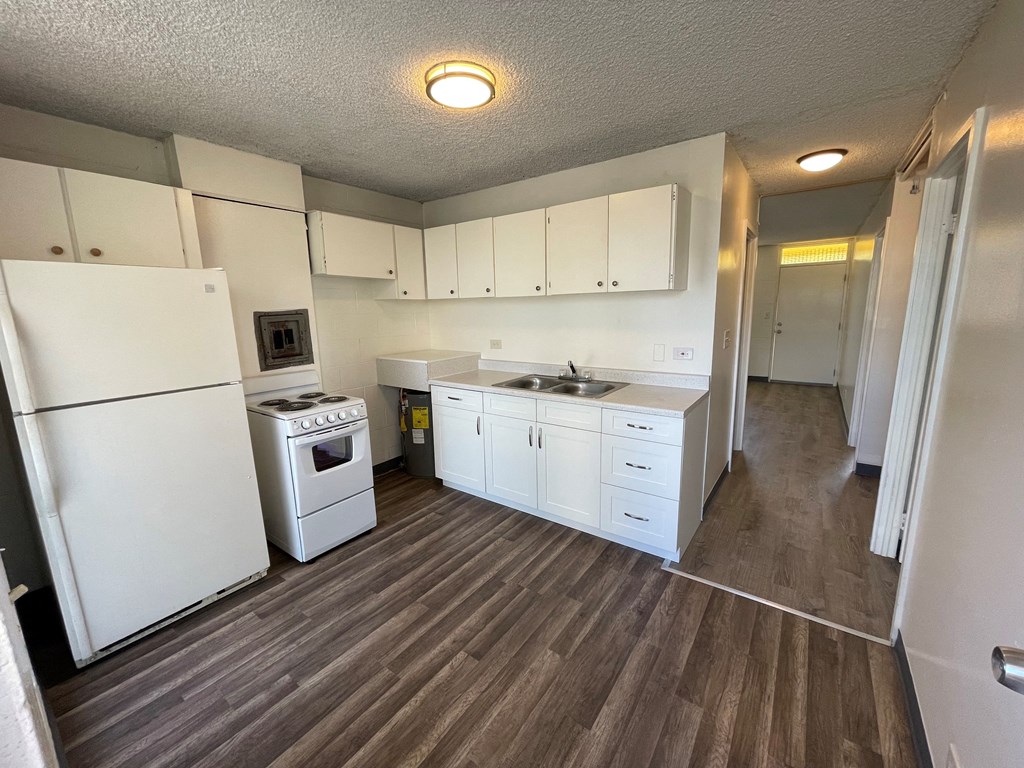Kitchen with White Appliances
