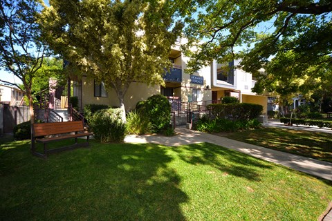 Monarch Terrace exterior building grass lawn