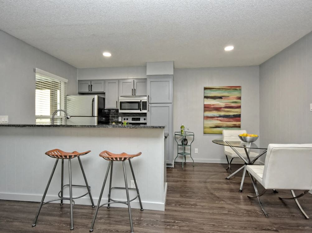 Fashionaire Kitchen area with bar counter and decor