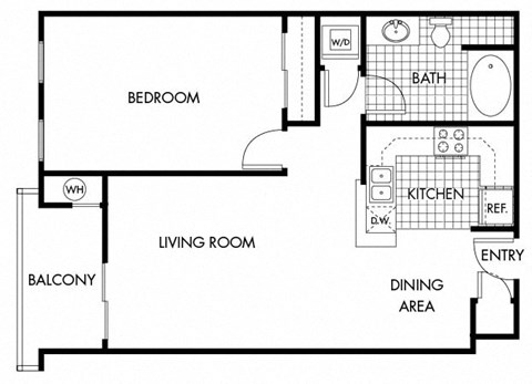 Mayfair Residences 1Bed 1Bath Floorplan D
