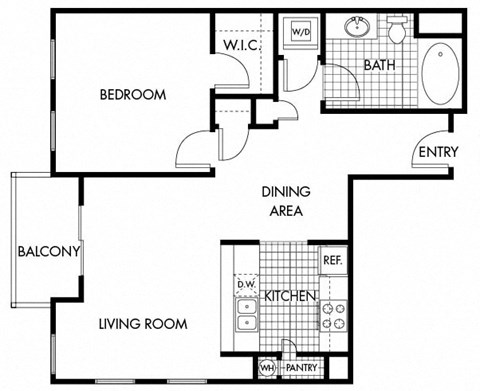 Mayfair Residences 1Bed 1Bath Floorplan H