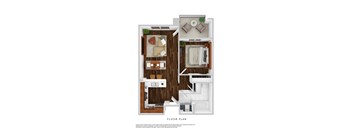 Heritage Park at Hilltop 1x1 3D floor plan