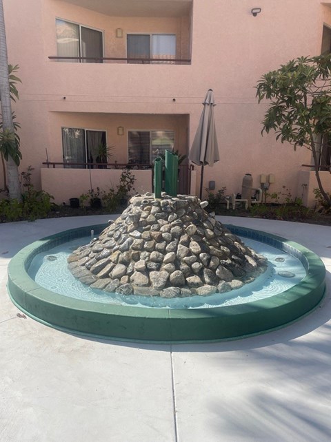 Hacienda Senior Villas courtyard fountain