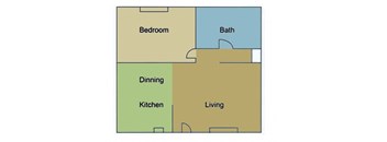 Heritage Park At Monrovia 1 bedroom 1 bathroom floorplan- 400 sq ft