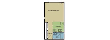 floor plan of a studio apartment