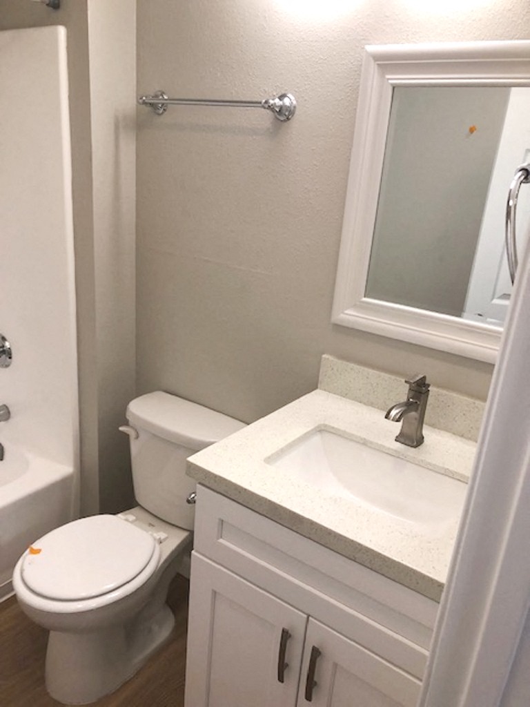 Monarch Terrace bathroom vanity and toilet