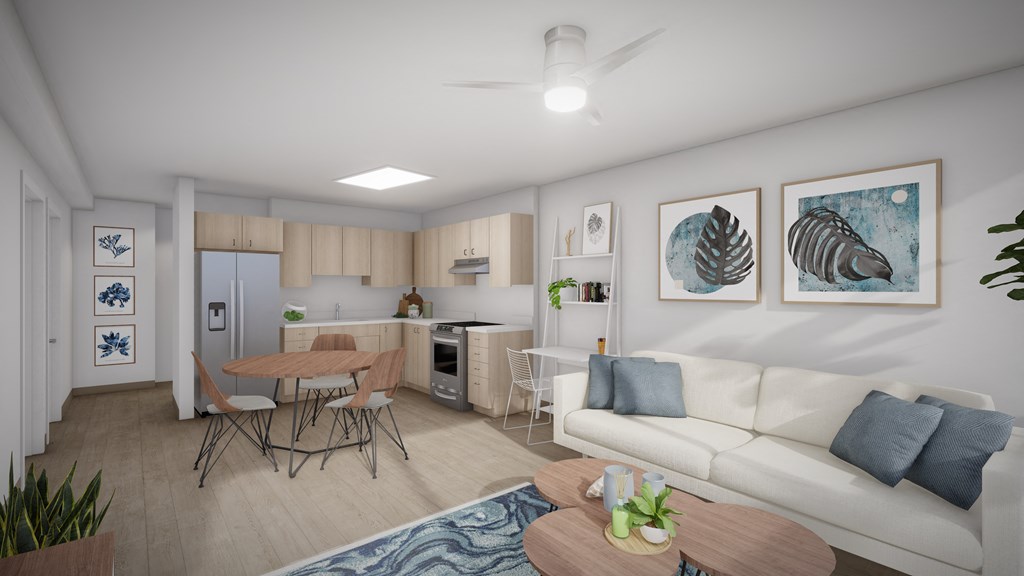 Hale Kalele Apartments Living Room and Kitchen
