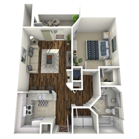 Orchard Park Apartments 1 Bedroom Floor Plan
