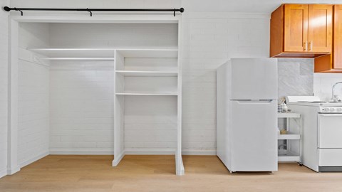 Kahakai Apartments kitchen and storage