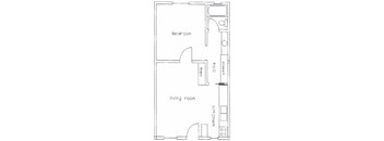 Kensington One Bedroom One Bathroom Floorplan