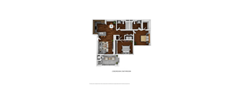 Liberty Family Apartments two bedroom two bathroom floor plan