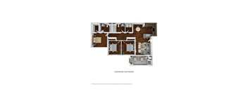 Liberty Family Apartments three bedroom two bathroom floor plan