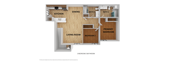 Lozano Vista Apartments two bedroom two bathroom floor plan