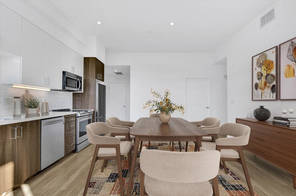 Maya Apartments unit 604 kitchen and dining