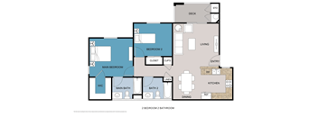 Meridian Apartments two bedroom two bathroom floor plan
