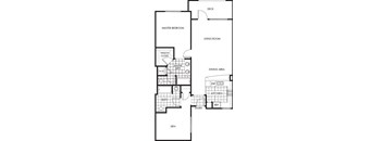 Horizons at Calabasas 1Bed 2Bath + Den Plan B Floorplan