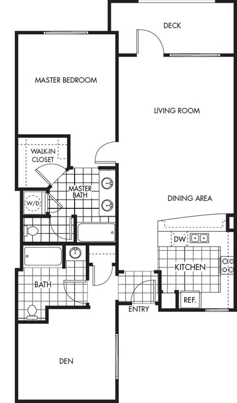 Horizons at Calabasas 1Bed 2Bath + Den Plan B Floorplan