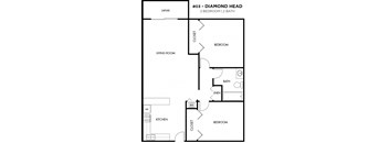 Napili Towers 2 Bed 2Bath Floor Plan