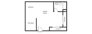 NoHo Centre Studio Floorplan Image