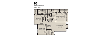 Oak Tree Village 3 Bedroom Floor Plan B3