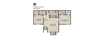 Oak Tree Village 2 Bedroom Floor Plan B1