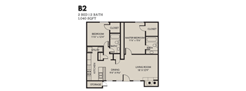 Oak Tree Village 2 Bedroom Floor Plan B2