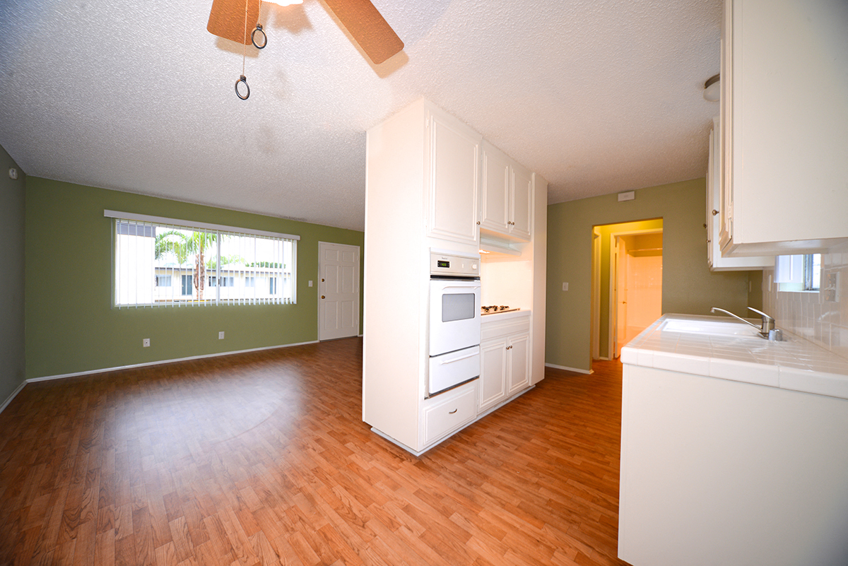 Ocean View Townhomes full view of kitchen and living room