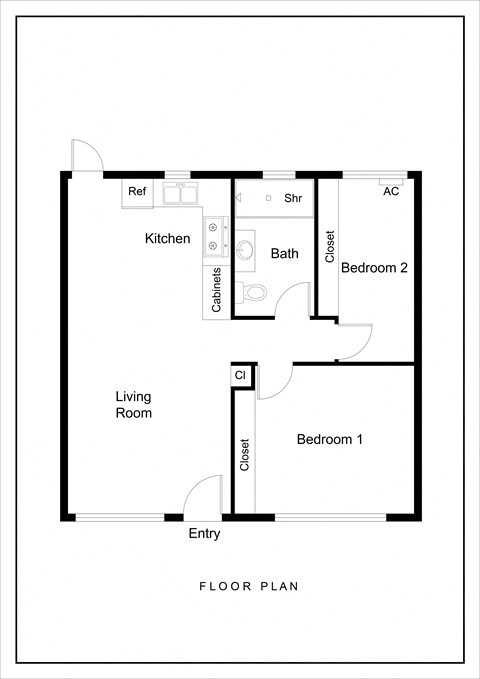 a floor plan of a house with a bedroom and a living room