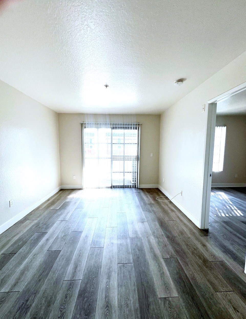 Park Tower living room with sliding glass door