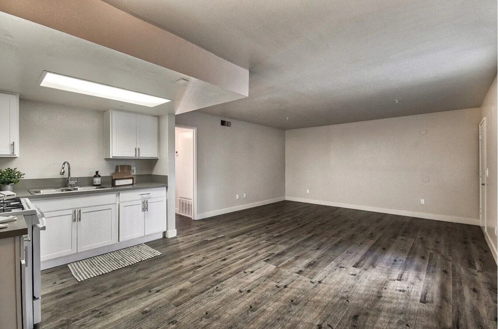 Park Tower living room and kitchen