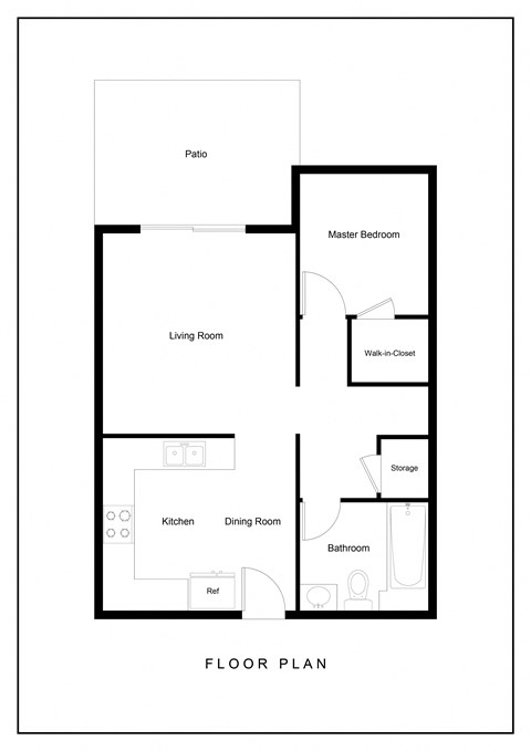 a floor plan of a house with a bedroom and a living room