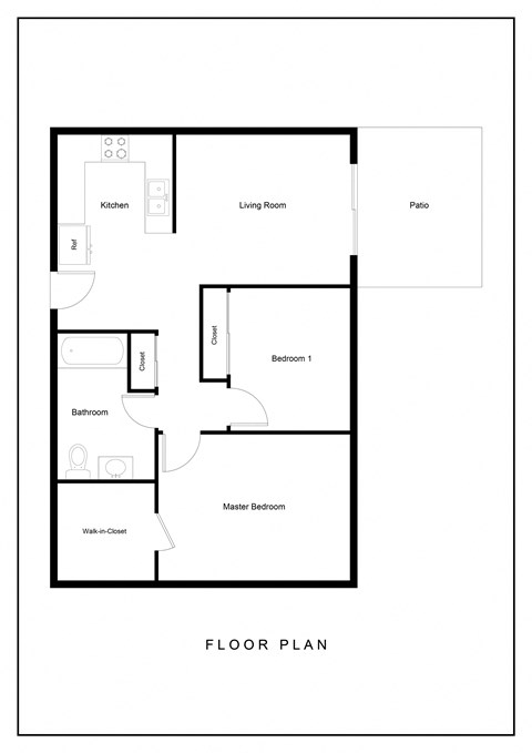 a floor plan of a house with a bedroom and a living room