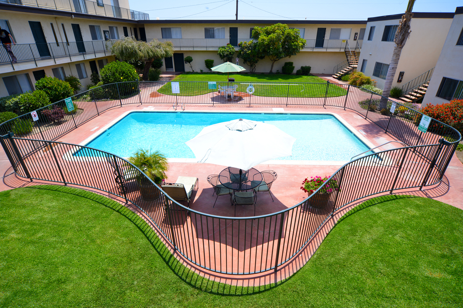 Ocean View Townhomes pool aerial view of pool