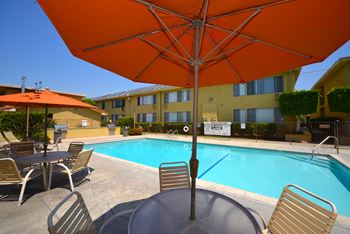 Tierra Del Sol pool tables with umbrellas view two