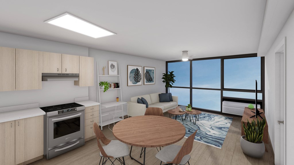 Hale Kalele Apartments Living Room and Kitchen Area