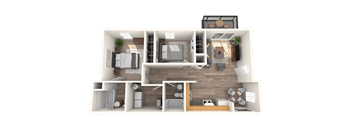 Bull Run two bedroom two bathroom floorplan