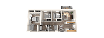Bull Run three bedroom two bathroom floorplan