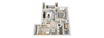 Reserve at South Creek Apartments Alpine 1 Bedroom 1 Bathroom Floorplan
