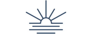 a green and blue illustration of a sun with rays emanating from it