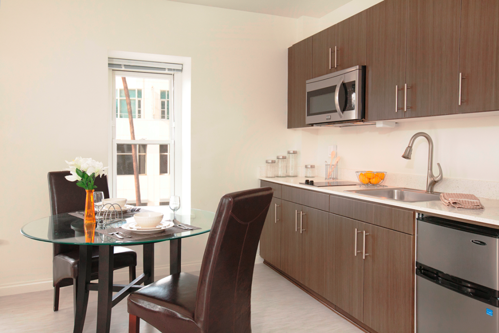 Criterion Promenade kitchen area and window