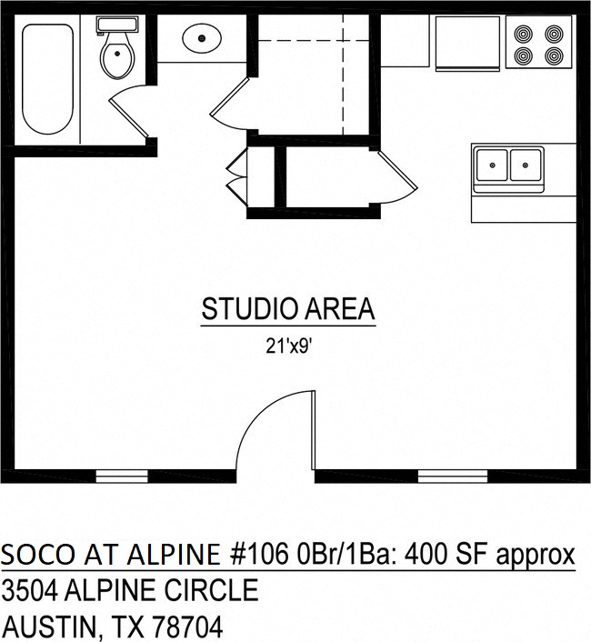 Soco at Alpine Studio apartment floor plan