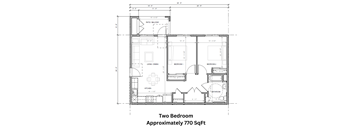 a floor plan of a two bedroom apartment with a terrace and a balcony